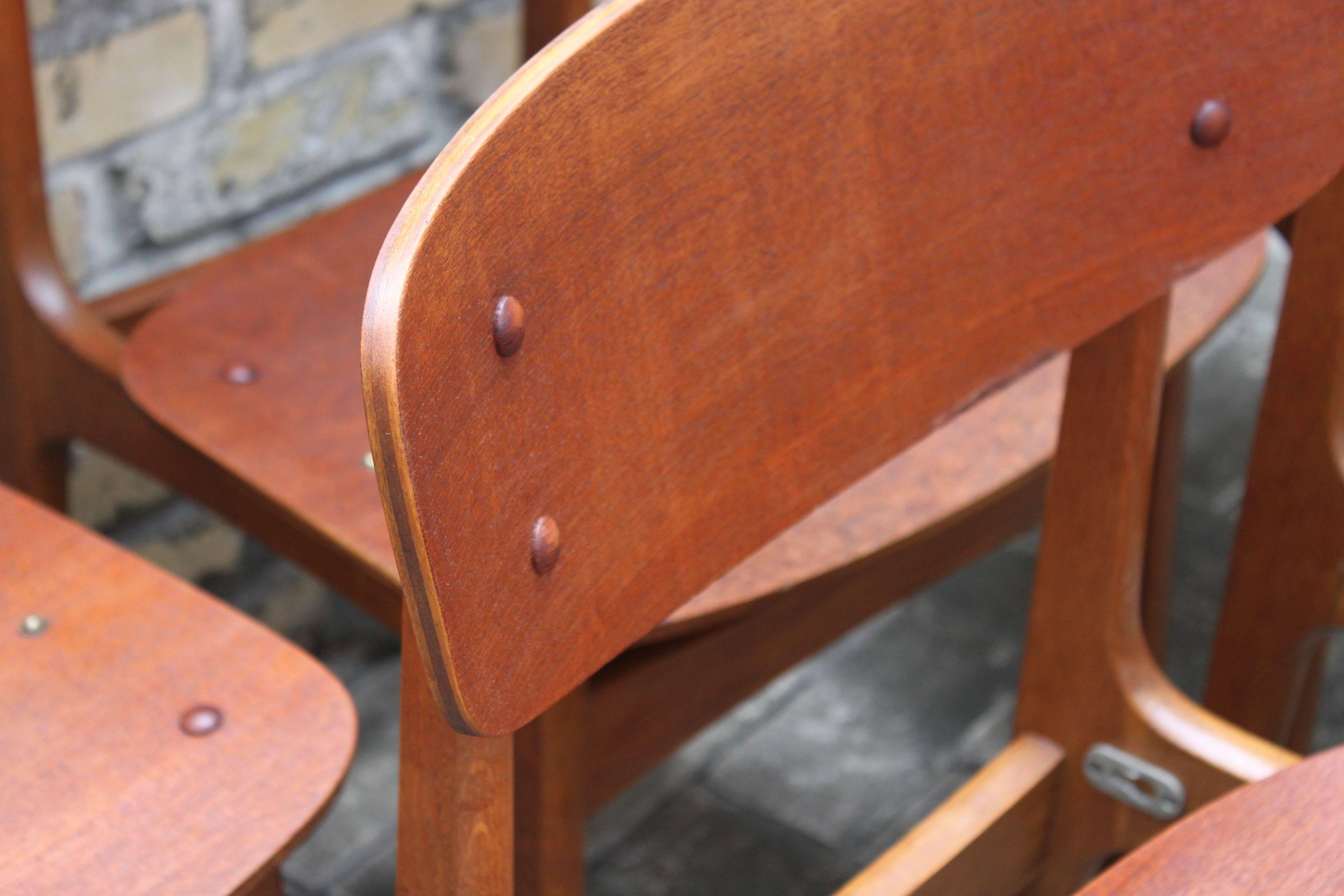 Set of six Børge Mogensen shell dining chairs, Denmark, 1950s. Chairs are stamped on bottom, marked 905-1.
 