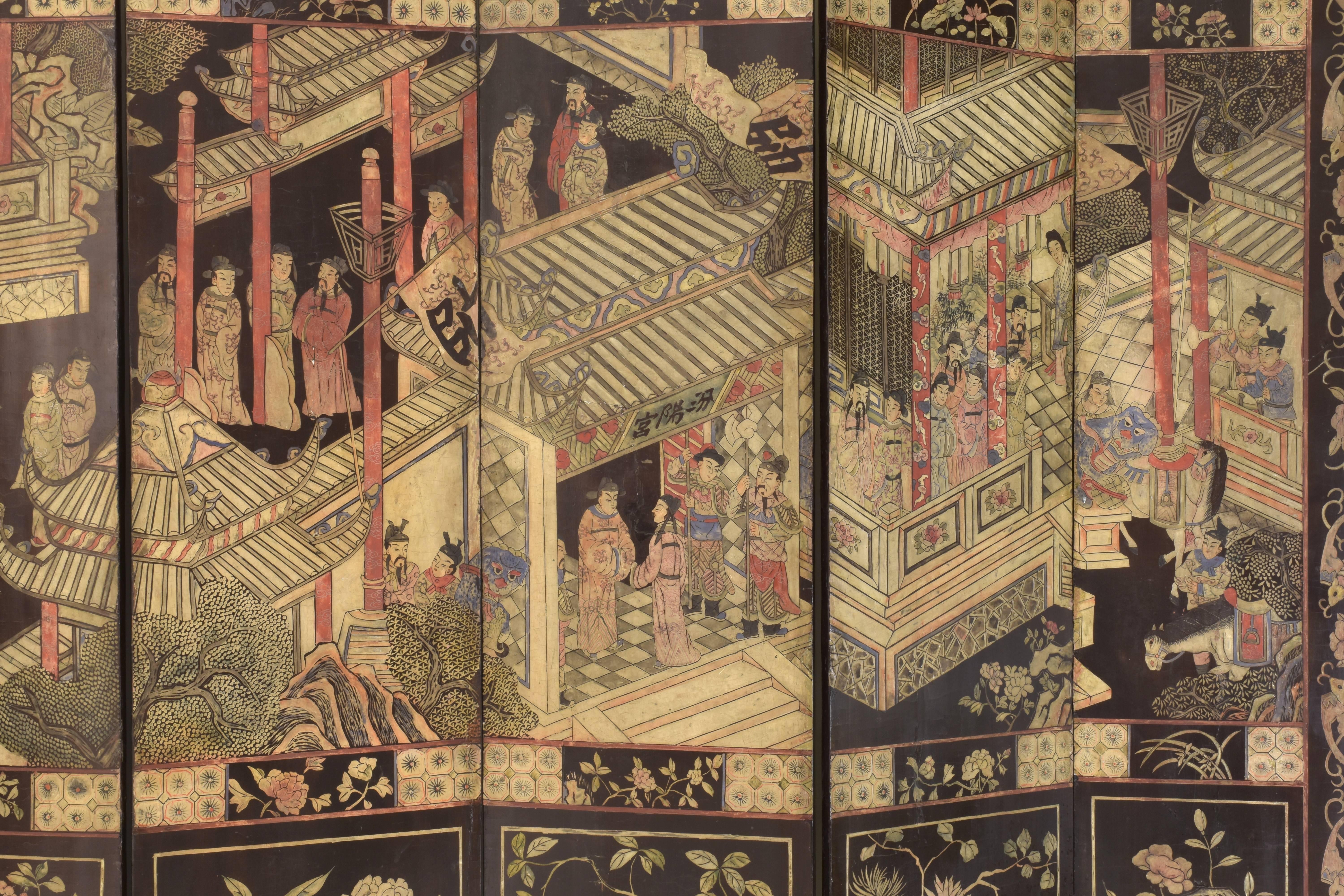 antique chinese coromandel screens