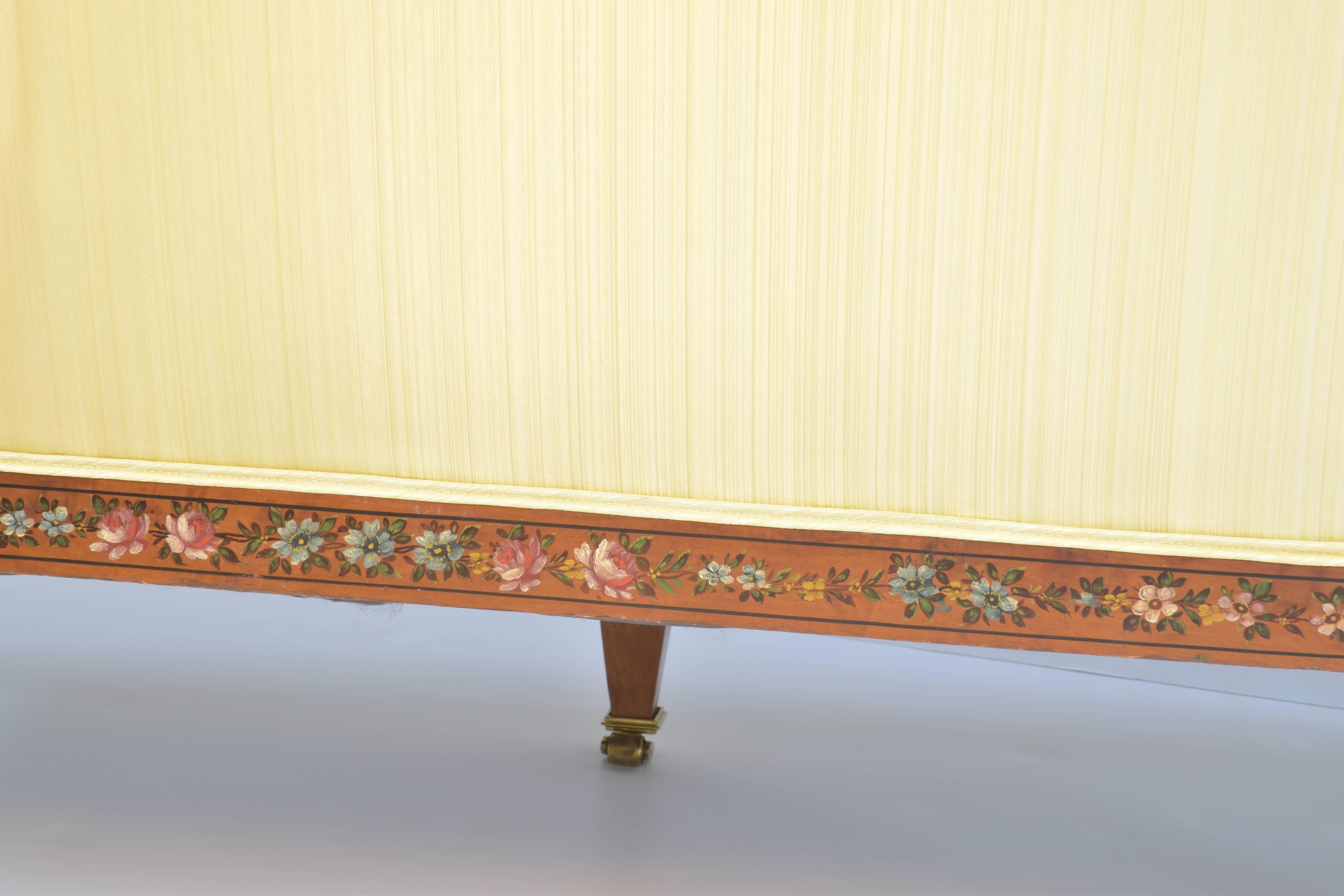 English Sheraton Settee with Painted Neoclassical Figural Detail, circa 1870 2