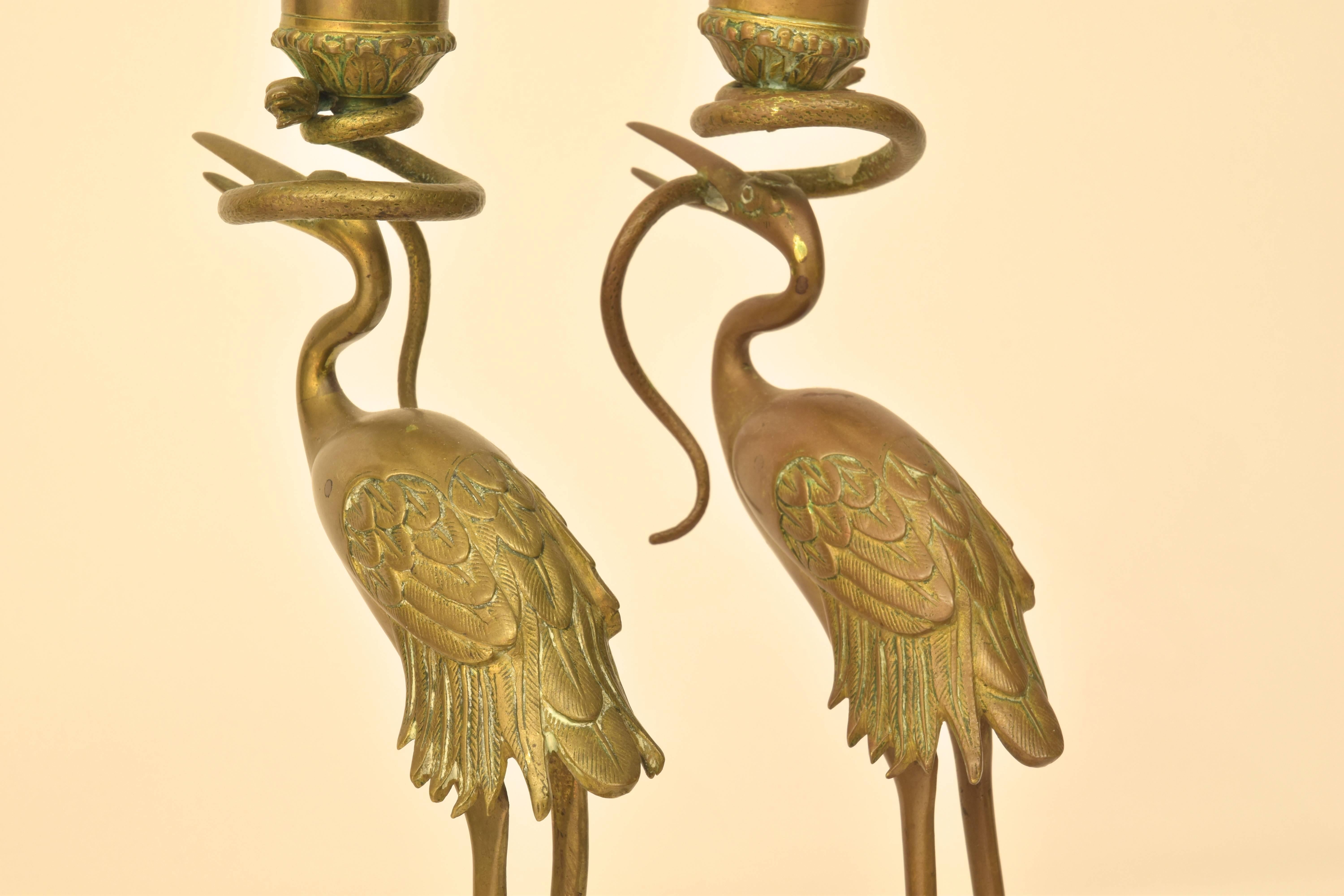 crane candle holder