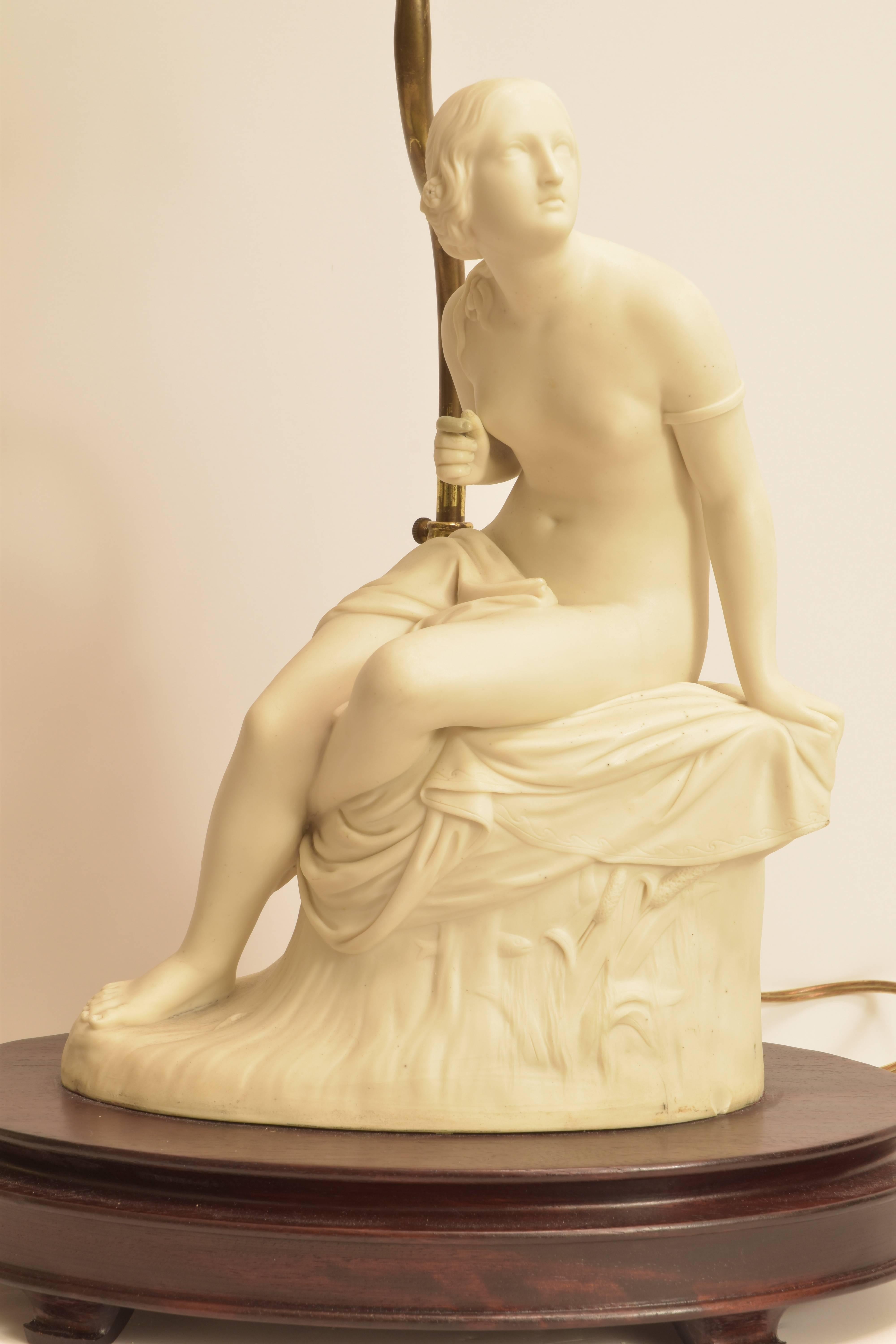 Porcelain Figural Lamp In Good Condition For Sale In San Antonio, TX