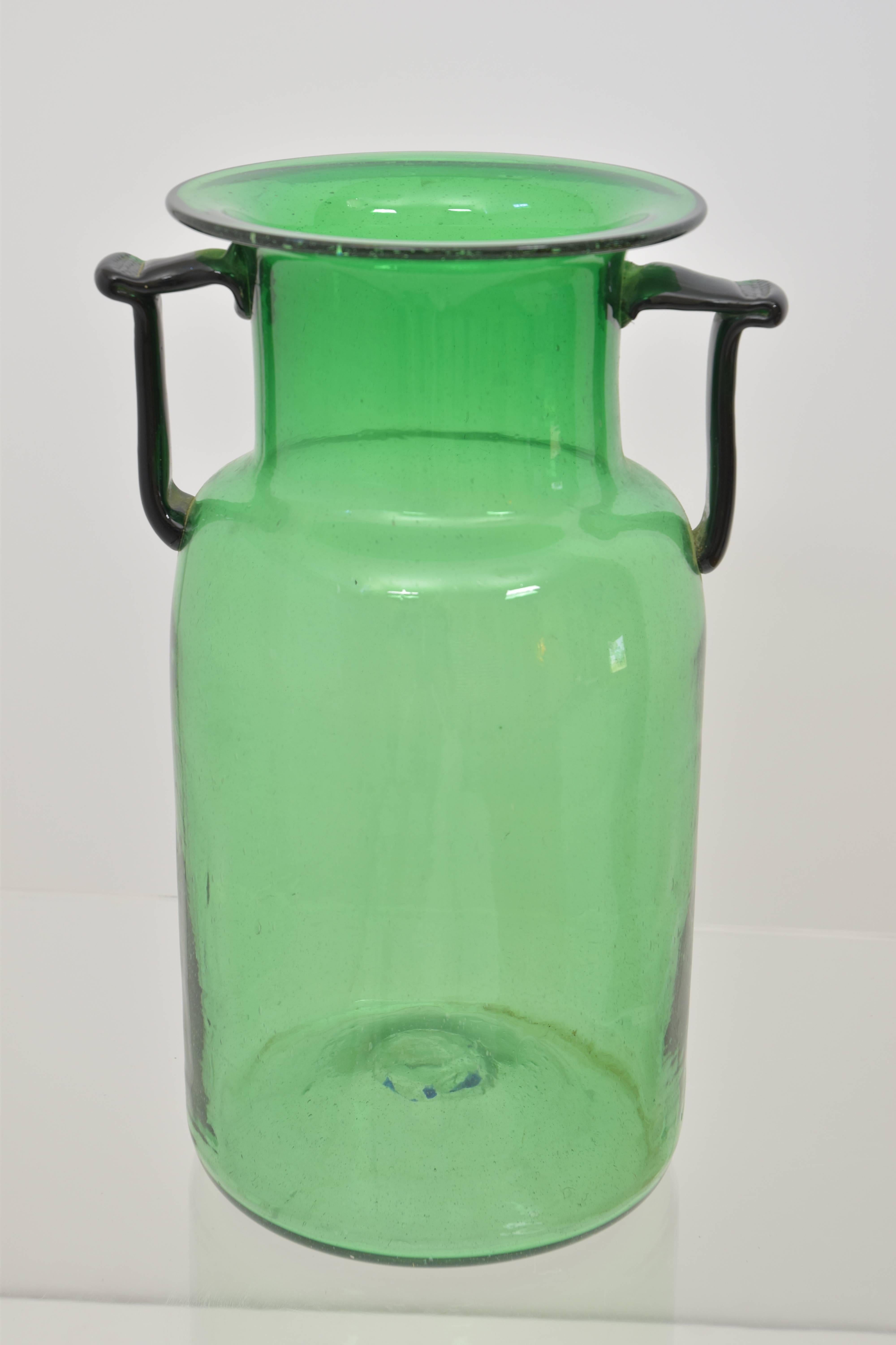 Italian Emerald Green Glass Vase