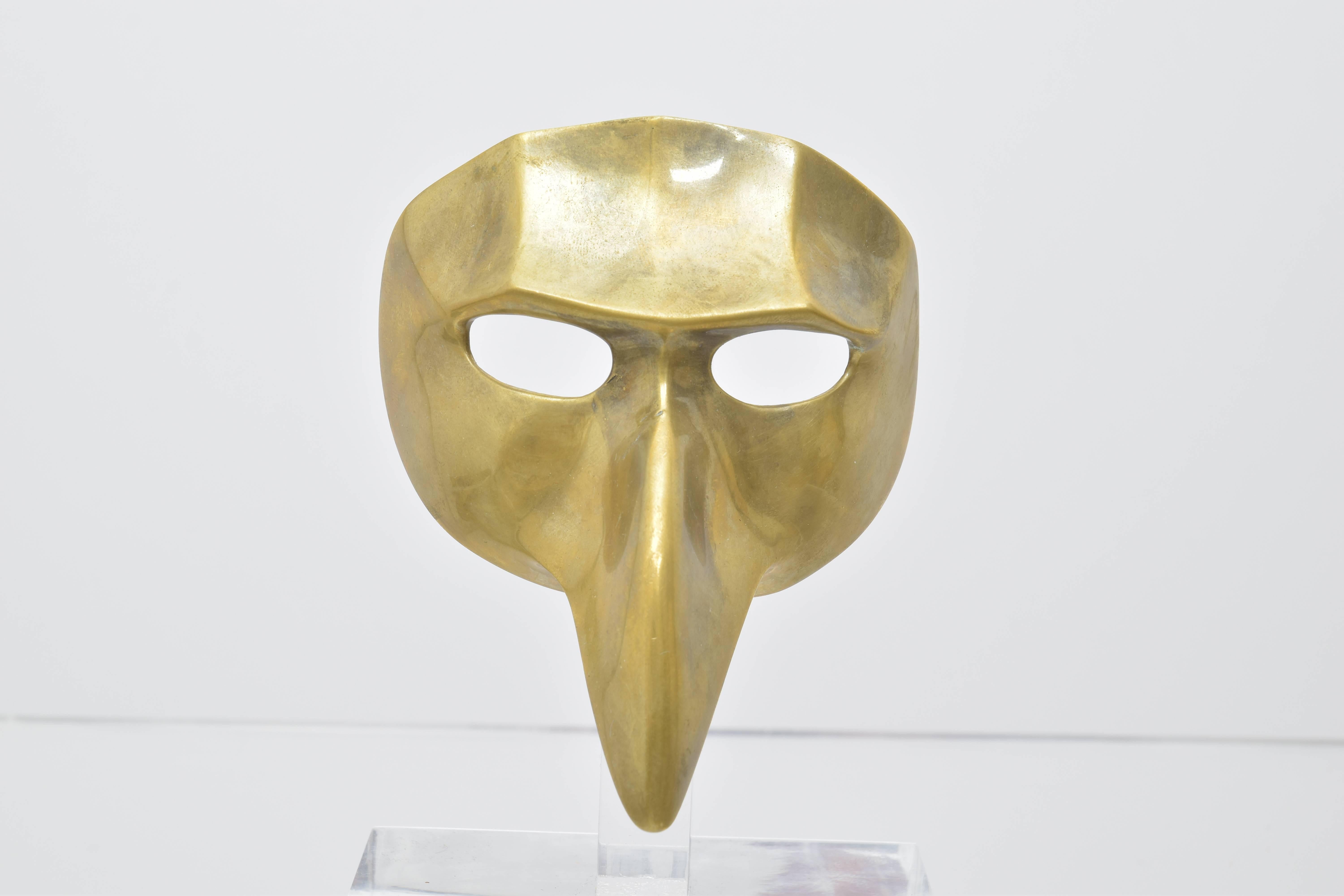 Mid-Century Modern Brass Theatre Masks