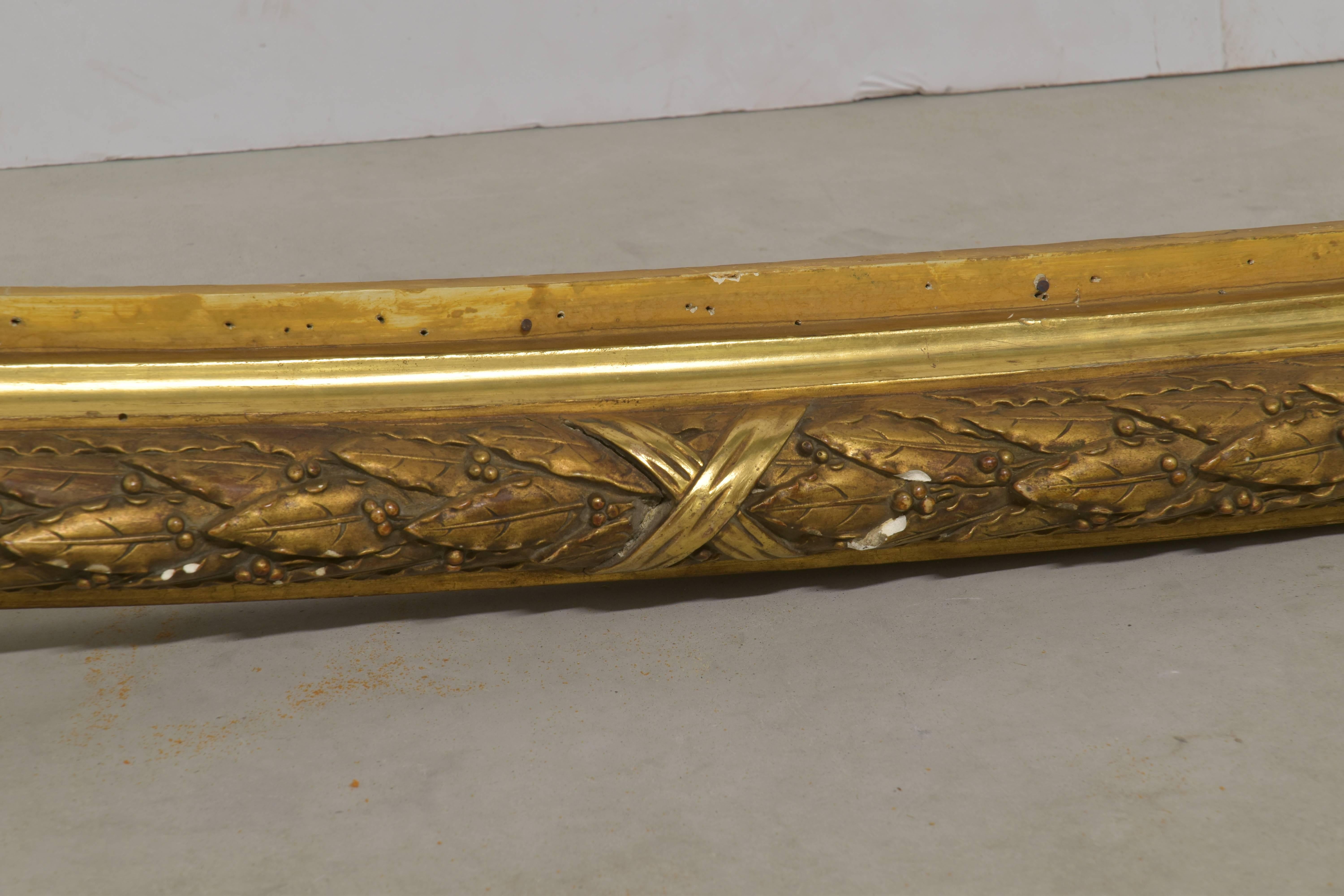 An exceptional carved 19th century cornice. Would be beautiful as a bed crown with with light modification.