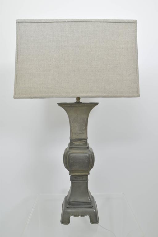 Chinese Pewter Lamp at 1stDibs