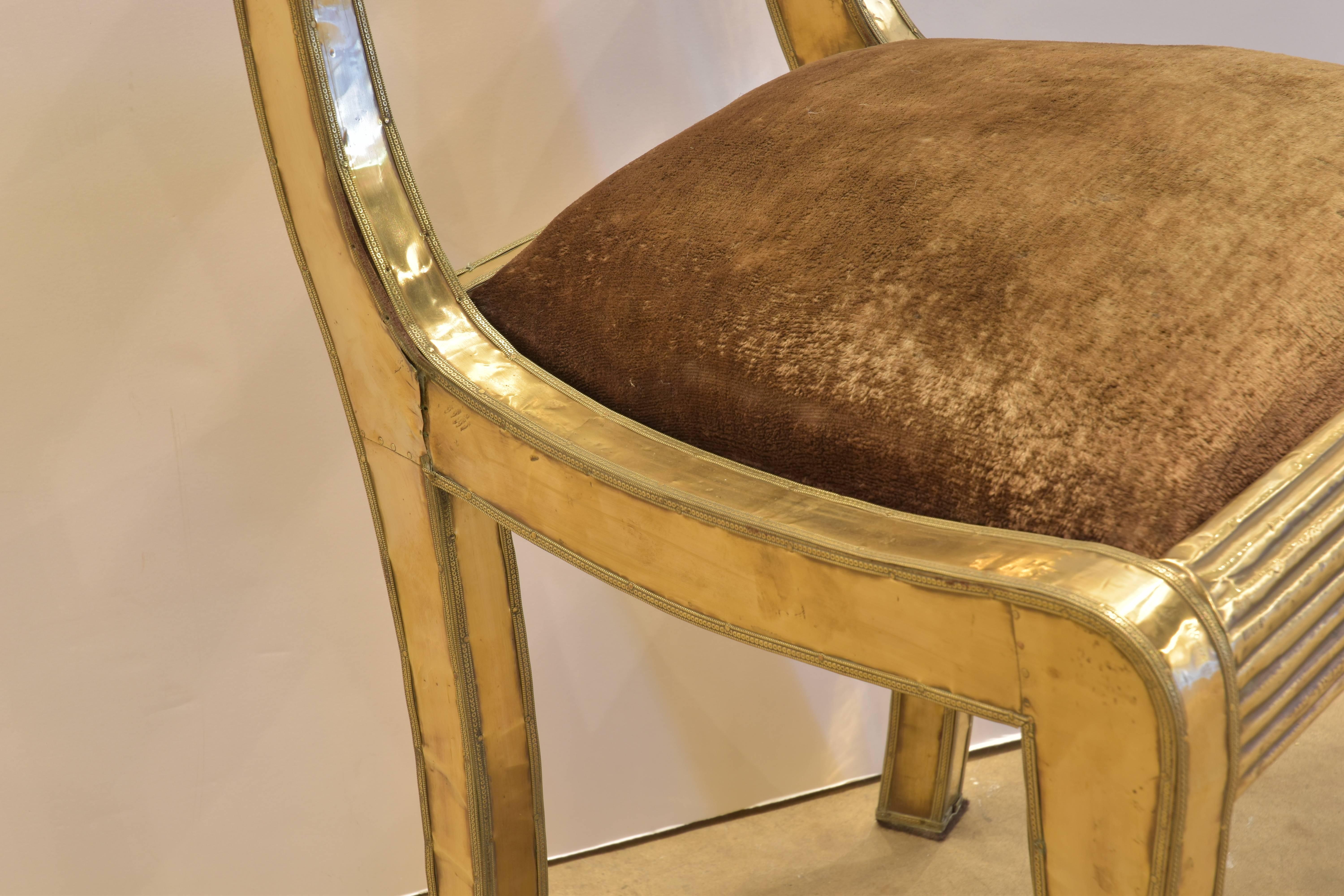 Brass Chair with Ram's Head Detail 1