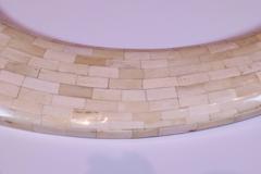 Tessellated Bone Oval Mirror