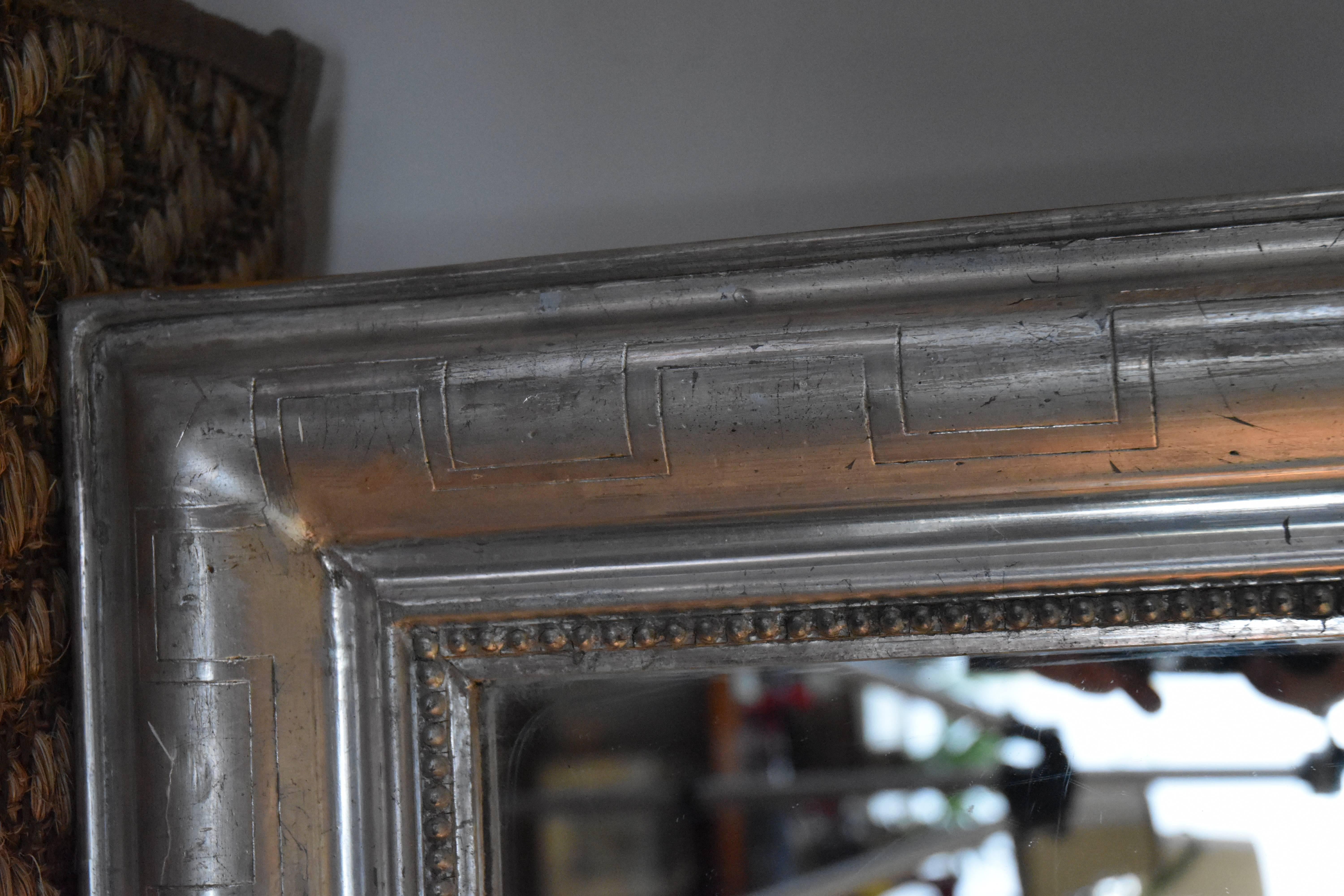 Near Pair of Silver Louis Phillippe Mirrors In Good Condition In San Antonio, TX