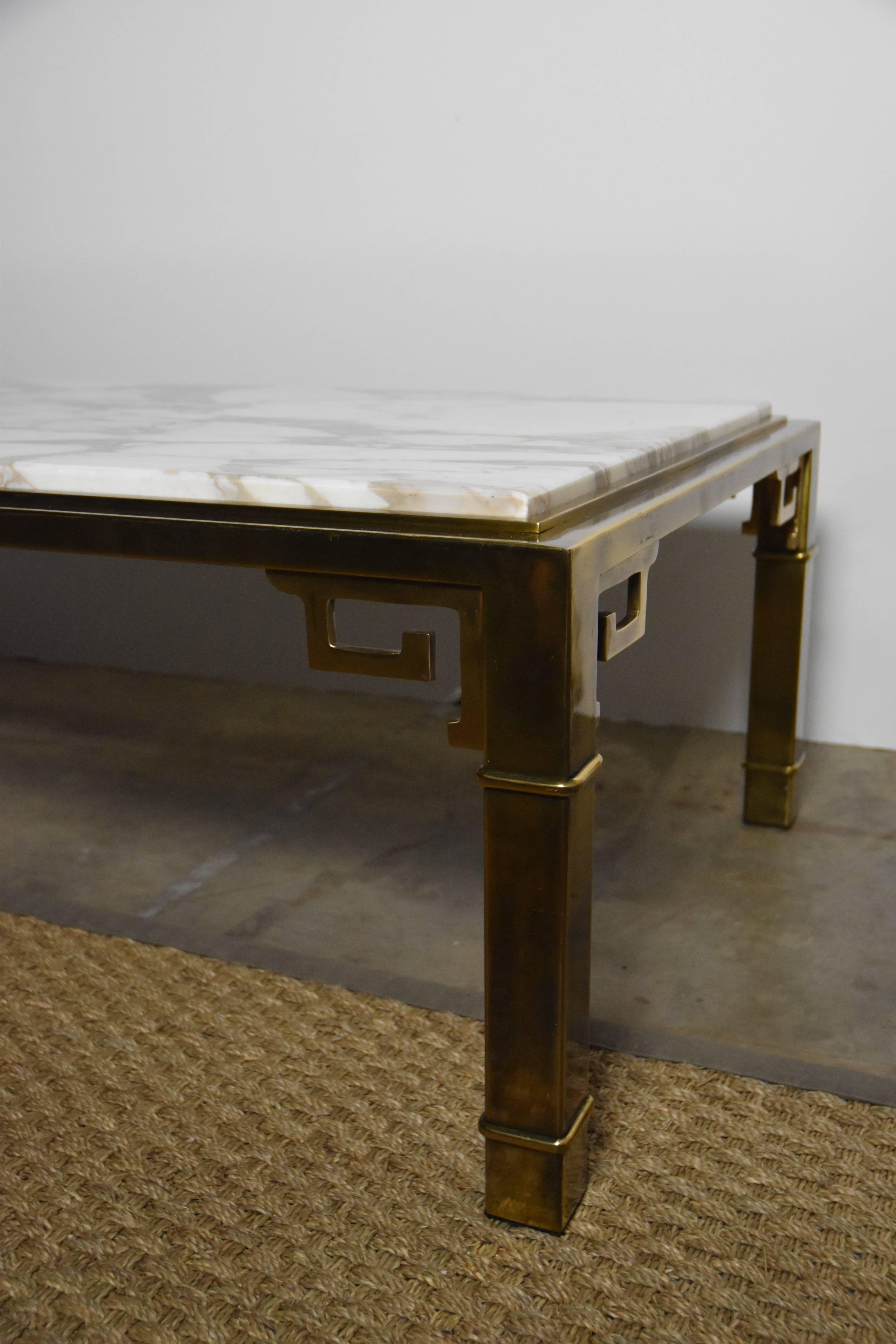 Mastercraft Brass and Marble Cocktail Table, circa 1970 1