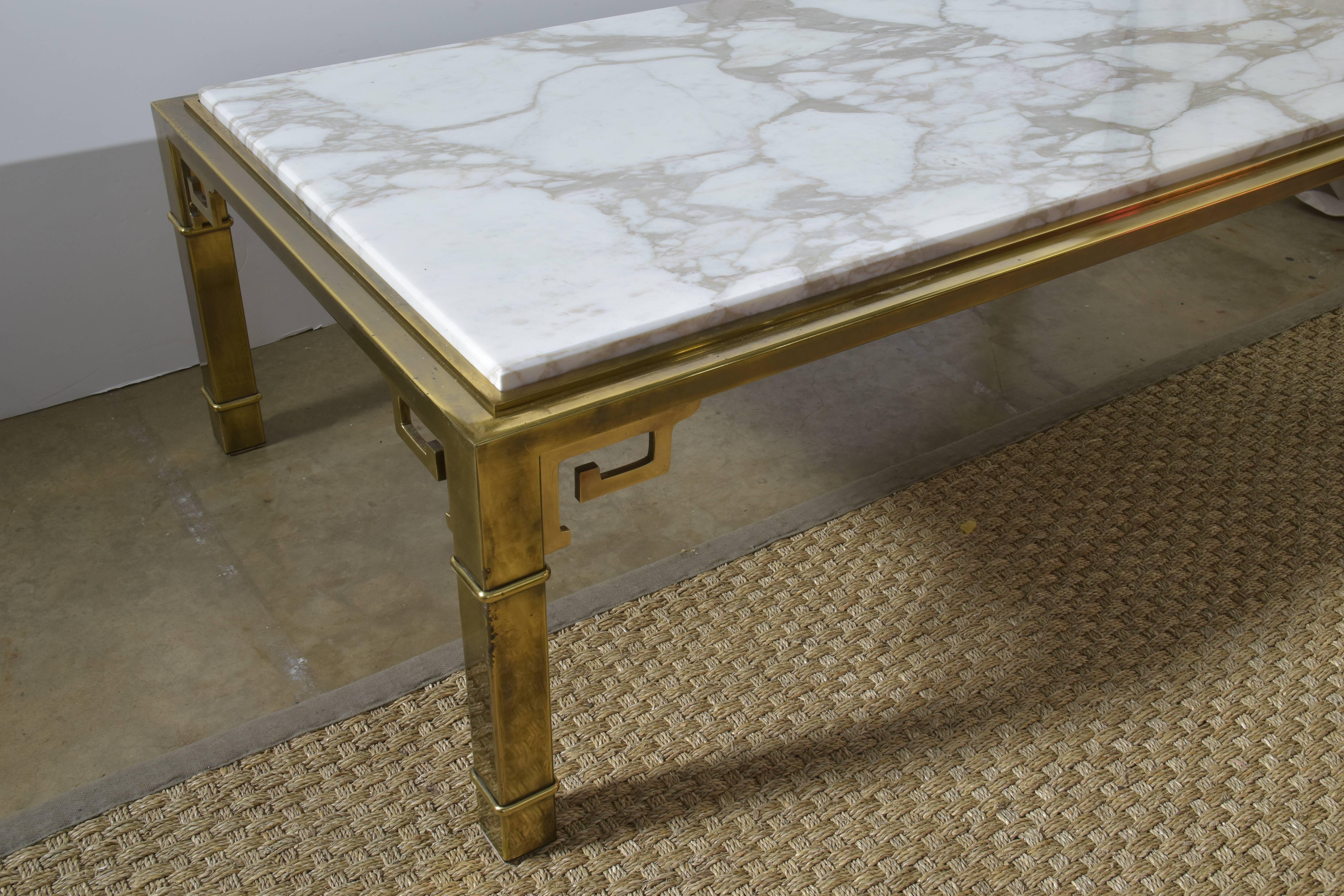 Mastercraft Brass and Marble Cocktail Table, circa 1970 2