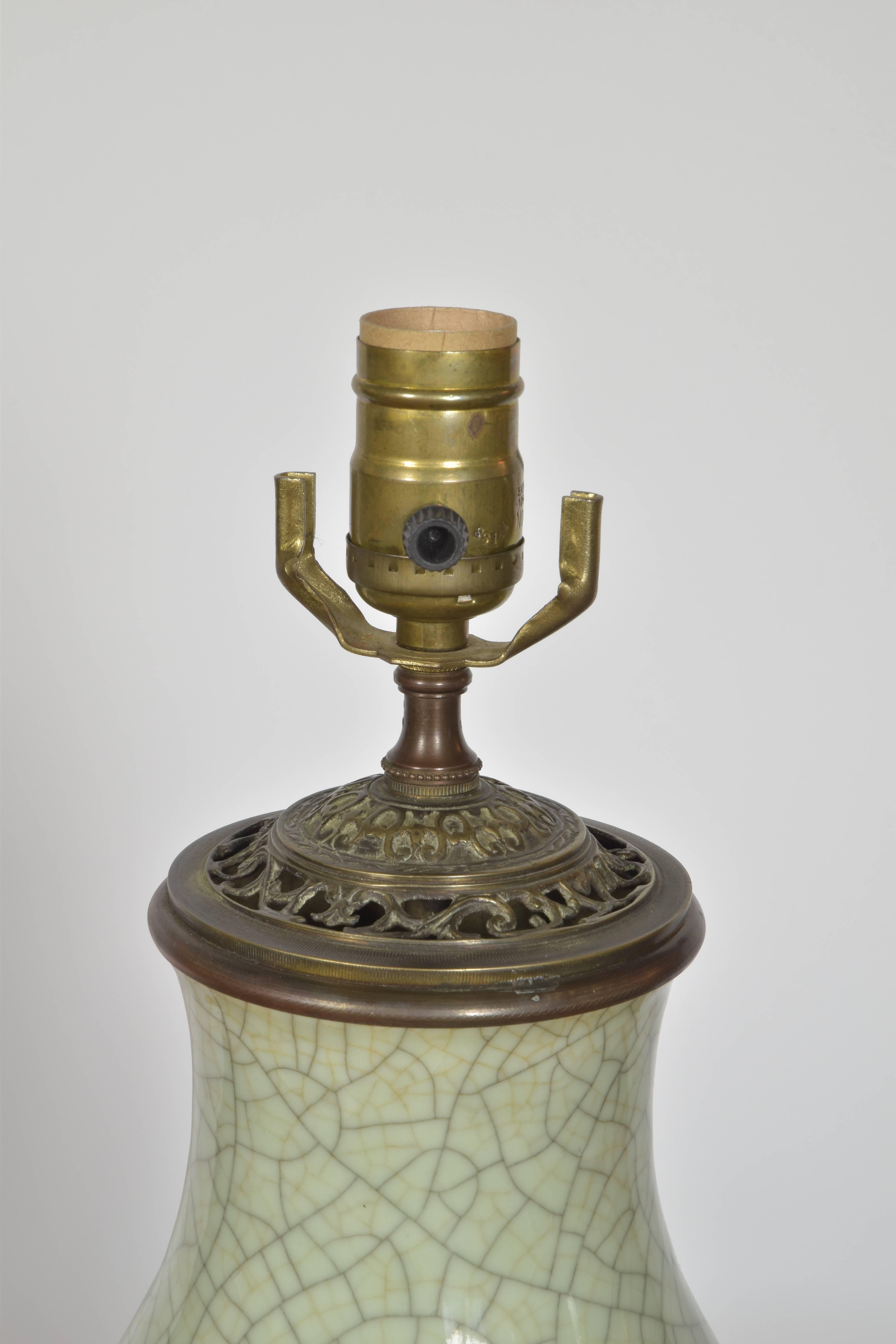 vintage celadon lamp