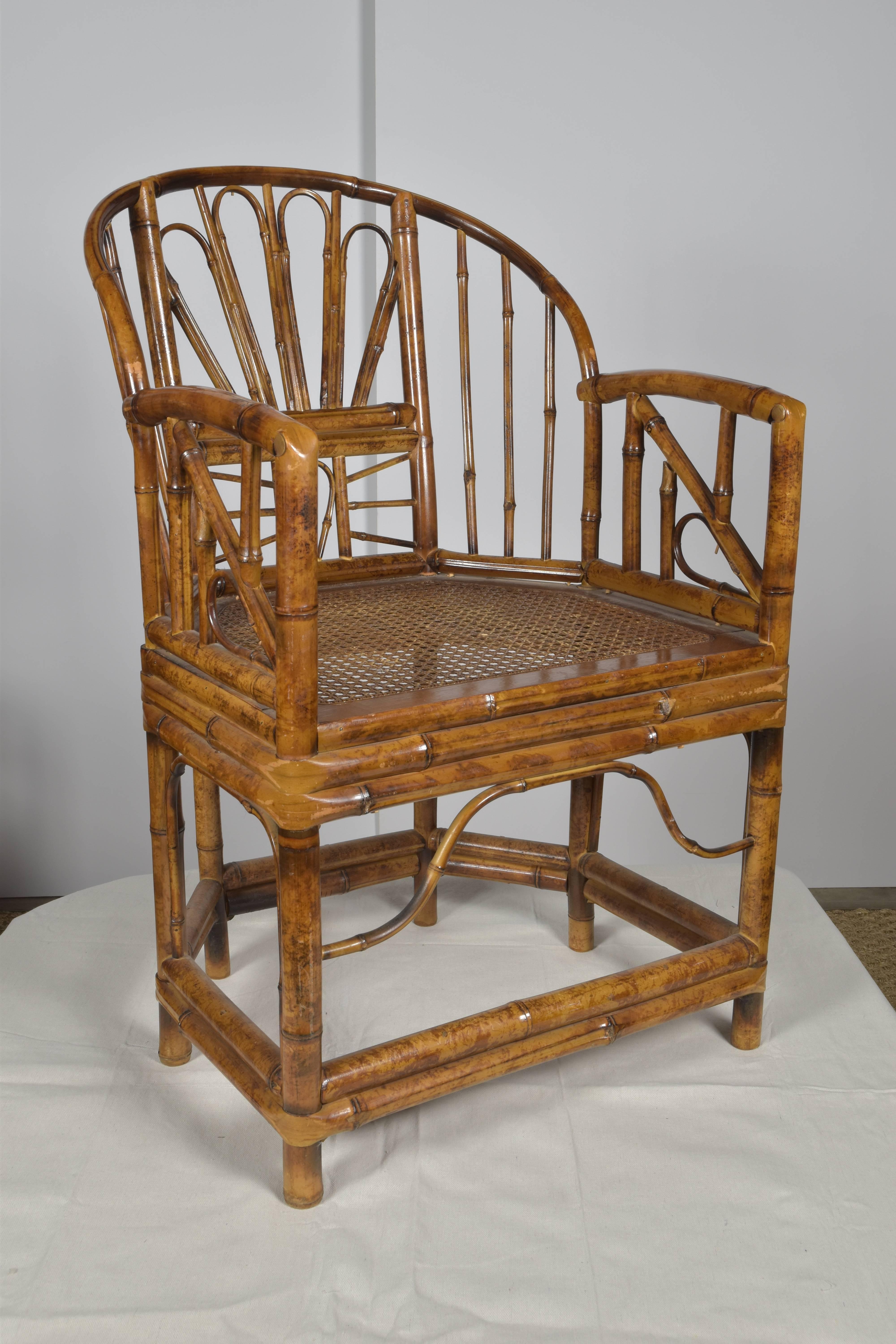 Mid-20th Century Pair of Vintage Bamboo Chairs