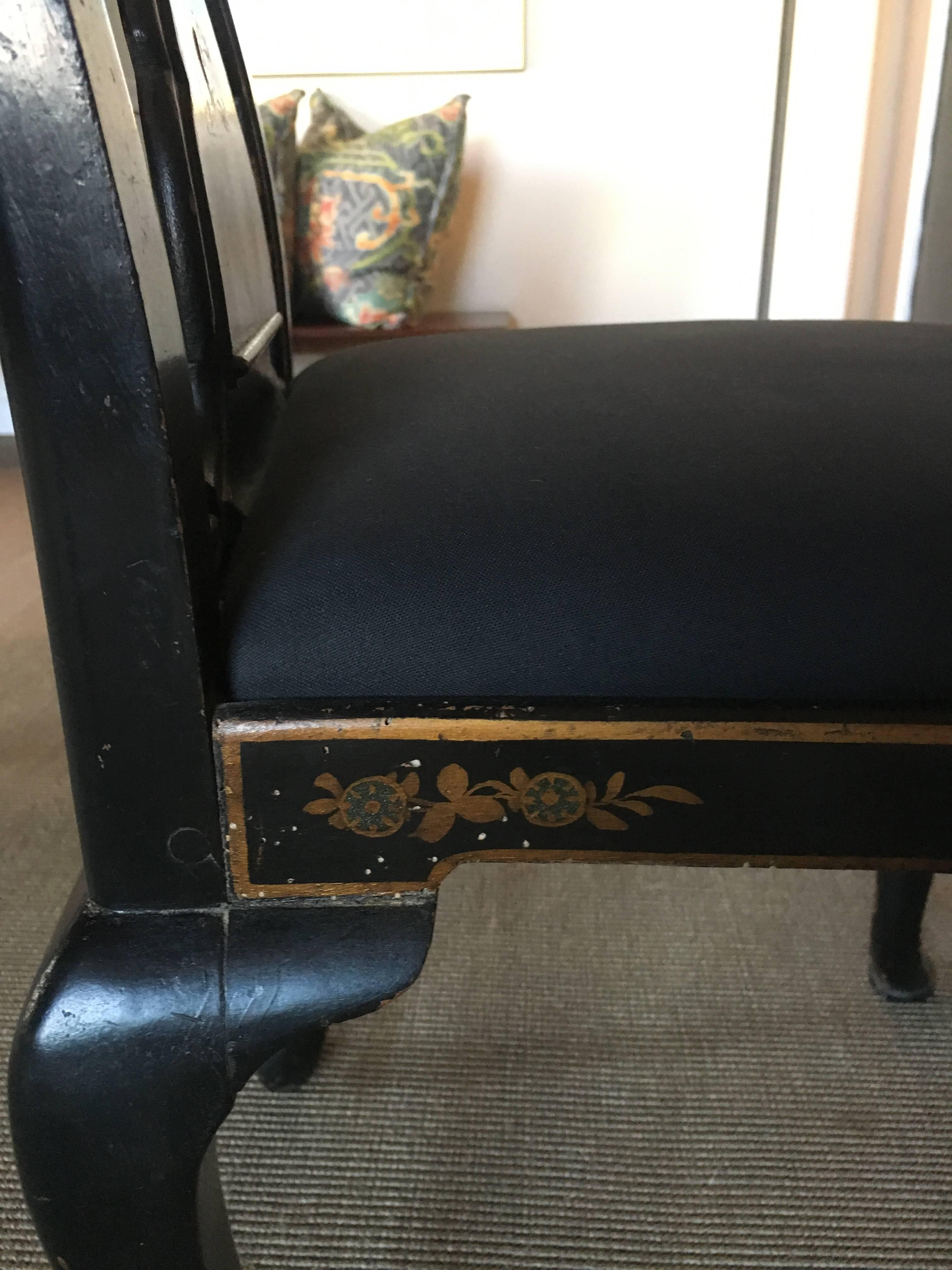 20th Century Chinoiserie Side Chair with Cabriole Legs, circa 1950s For Sale