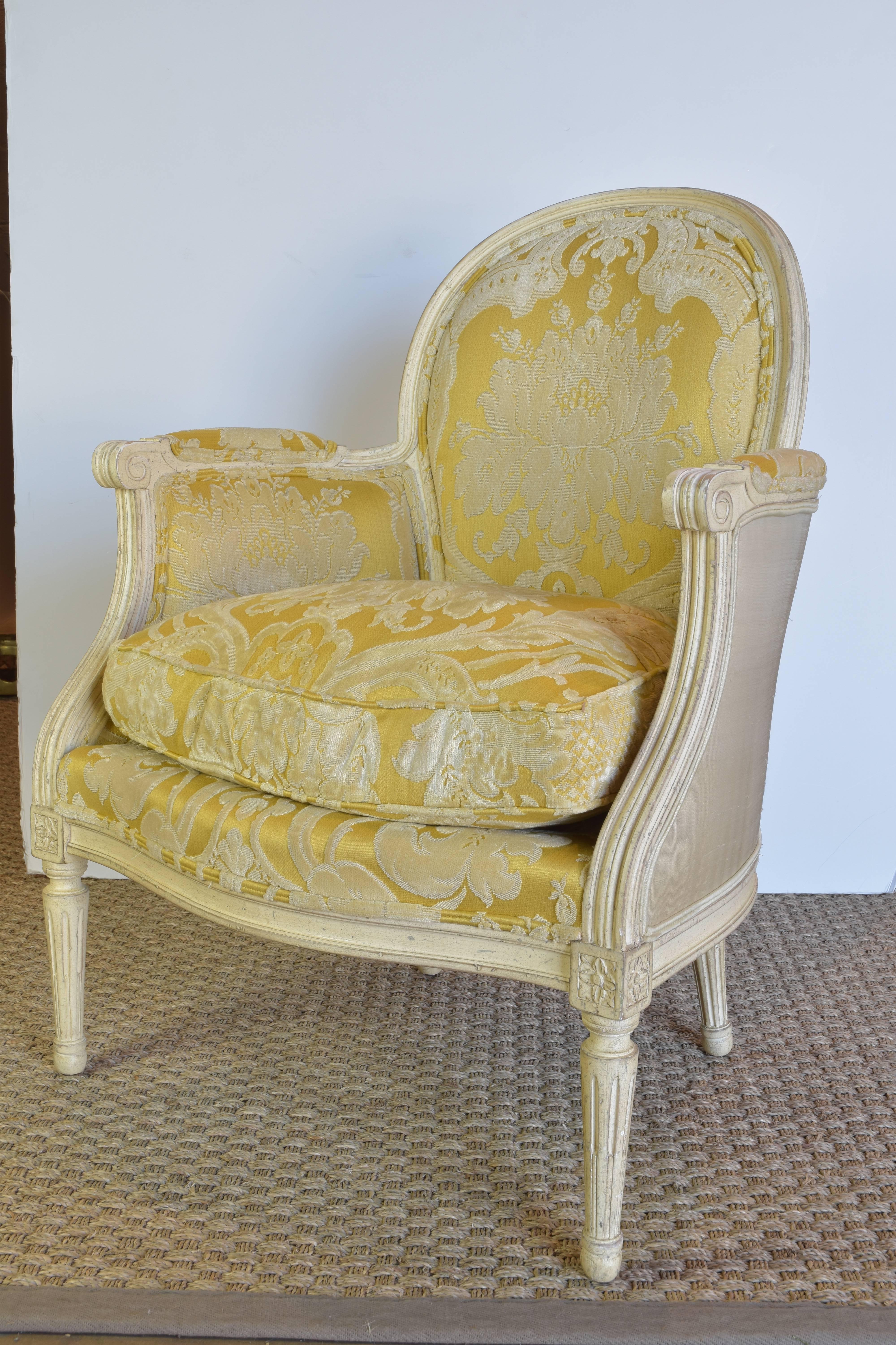 Upholstery Baker Chair in the Style of Louis XVI, 20th Century