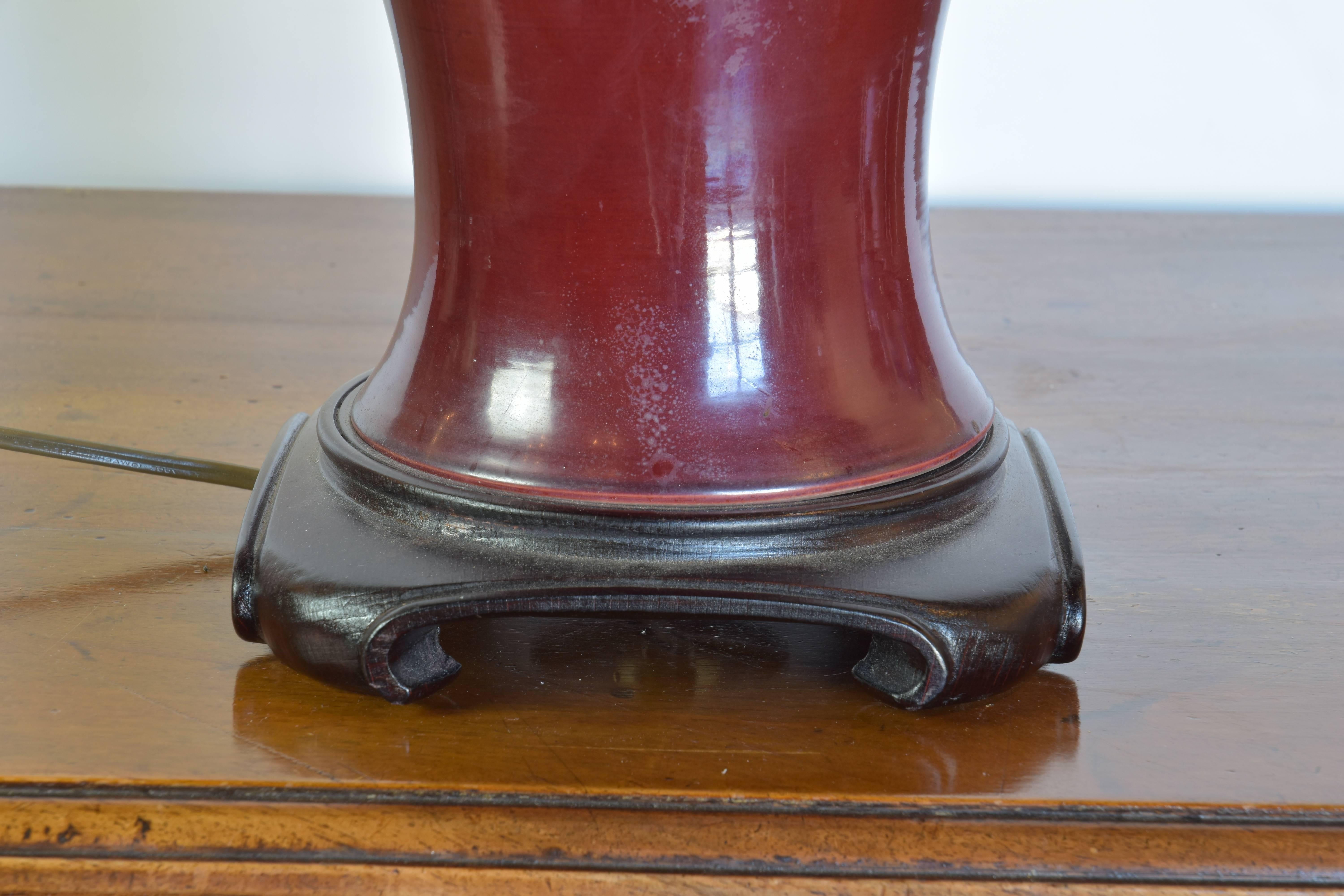 Pair of 19th Century Oxblood Chinese Vases as Lamps 1