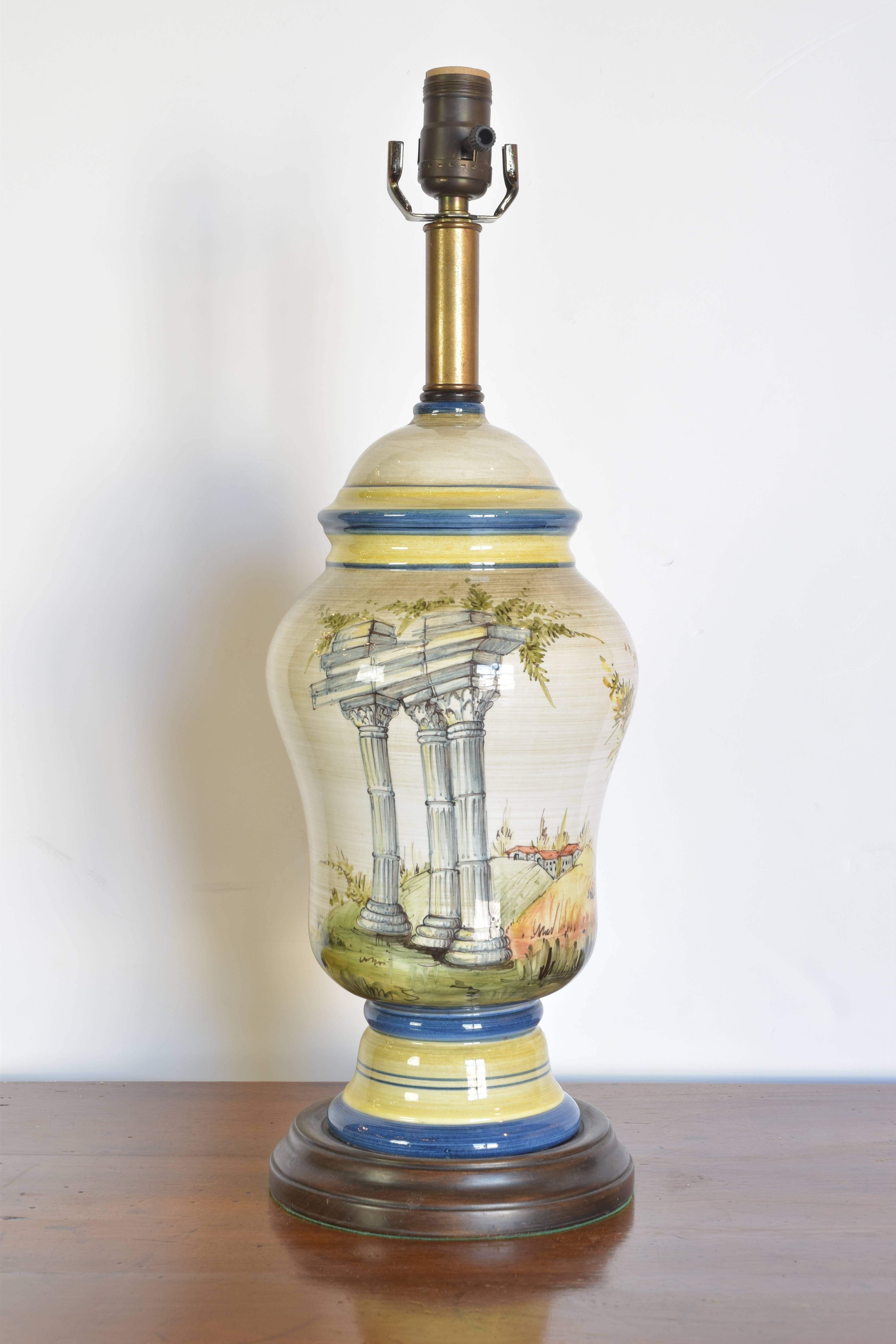 American Pair of Mid-20th Century Frederick Cooper Ceramic Lamps For Sale
