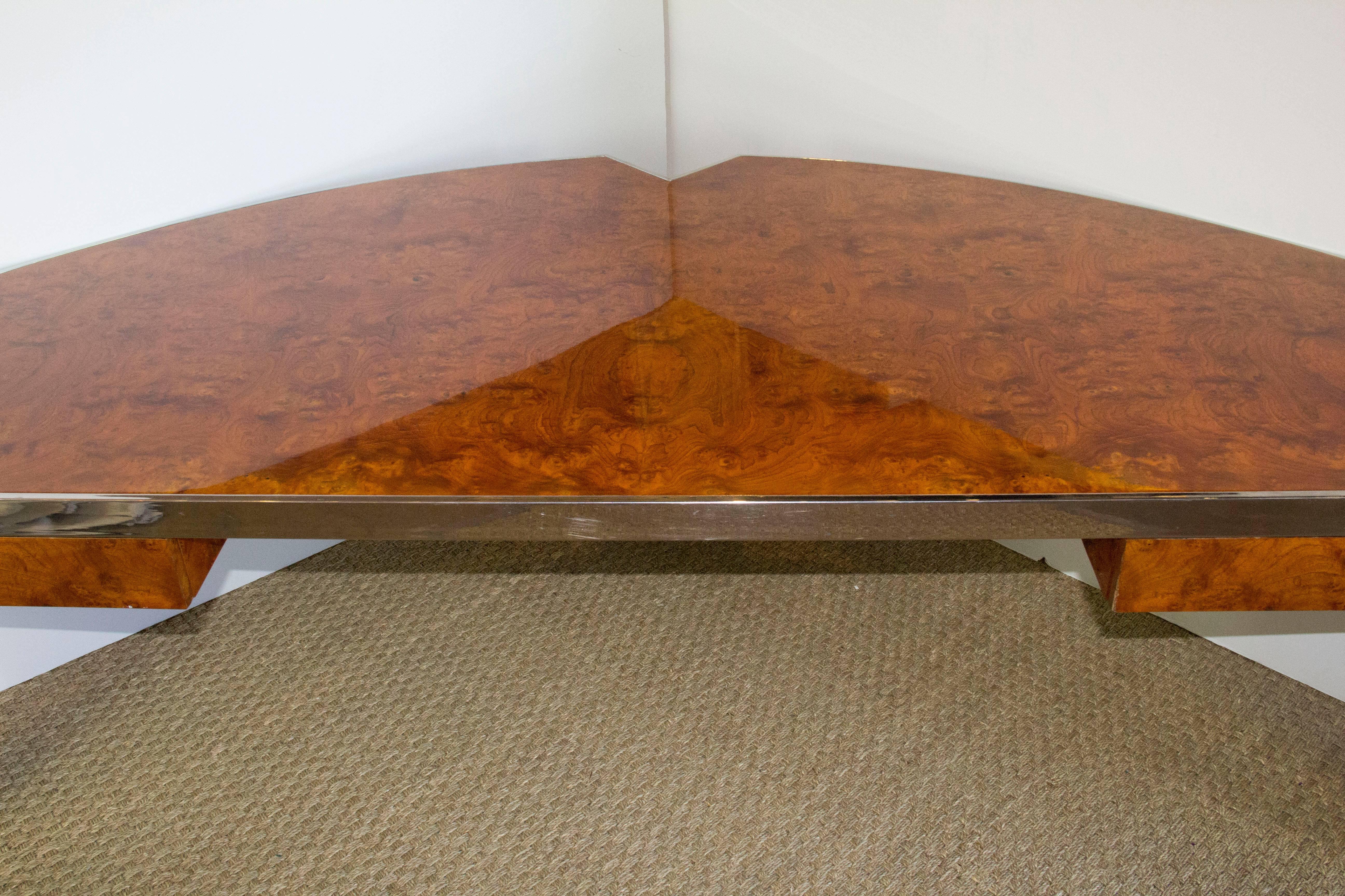 American Leon Rosen for Pace Collection 1970s Burl Wood Desk