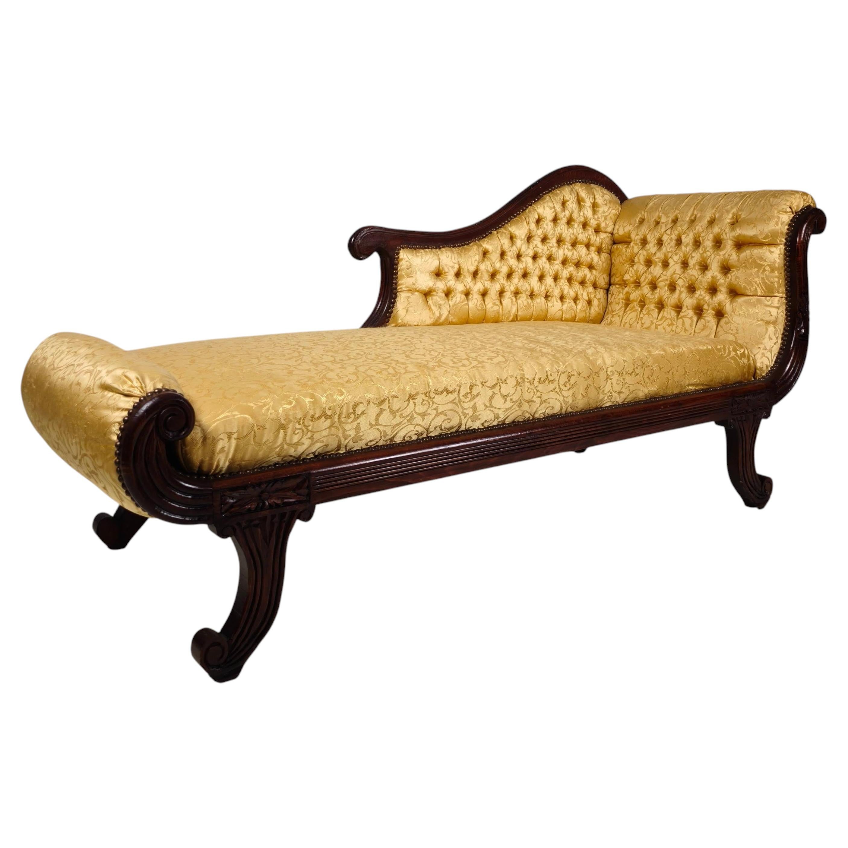 Chaise longue in noce francese, XIX secolo in vendita