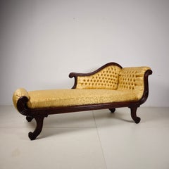 Chaiselongue aus französischem Nussbaumholz, 19. Jahrhundert