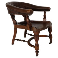 Victorian Mahogany Leather Desk Chair