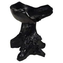 Mid-Century Black Tree Stump Chair