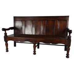 18th Century Georgian Oak Settle Bench – Dated Circa 1790