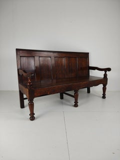 18th Century Georgian Oak Settle Bench – Dated Circa 1790
