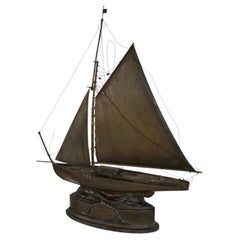 Rare Brass Sailing Ship – Signed and Crafted in 1912