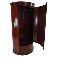 Edwardian Mahogany Bow-Fronted Wardrobe by Maple & Co