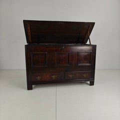 Antique 18th Century Georgian Oak Mule Chest / Coffer / Blanket Box