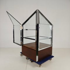 1980s Bijenkorf Arnhem Display Vitrine – Architectural Chrome Showcase