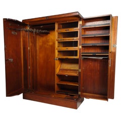 English Art Deco Light Burr Walnut Compactom Gentleman's Wardrobe