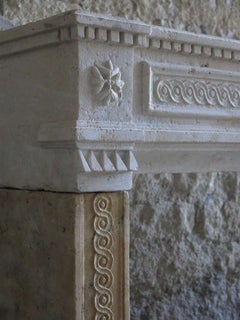 French Antique Fireplace Louis XVI Period Mantel "Anne De Bretagne" 1780s France