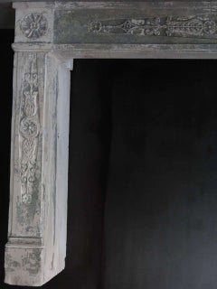 French Antique Fireplace Louis XVI Style Mantel Britany Area 1800s France