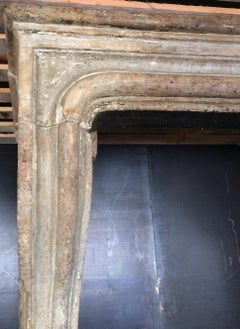 French Antique Fireplace Louis XIV Period Mantel Limestone 1680s France