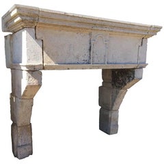 Rare French Antique Fireplace Louis XIII Period Hand-Carved 1600s Orleans France