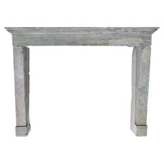 French Antique Fireplace Countryside Mantel Limestone From Lorraine France 1800s