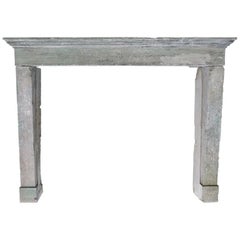 French Antique Fireplace Countryside Mantel Limestone From Lorraine France 1800s