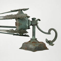 Small pair antique copper lanterns with original verdigris patina