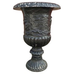 Massive antique French highly detailed cast iron planter