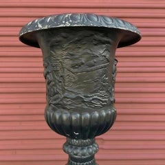 Massive antique French highly detailed cast iron planter