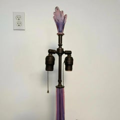 MCM tall Seguso Murano lamp by Flavio Polo purple fuschia