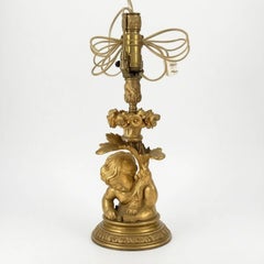 Massive bronze dore cherub putti figural torchere lamps Frecnh style