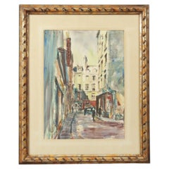 Original Maurice Silber (1922-95) Watercolor - Le Marais, Paris