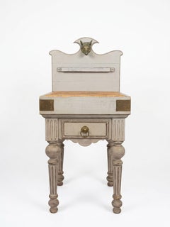 Early 20th Century French Provincial Butcher's Block with Brass Details