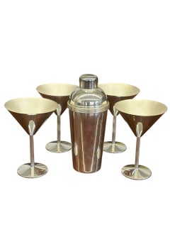 Christofle Late 20th Century Minimalist Silverplate Barwares - Set of 5