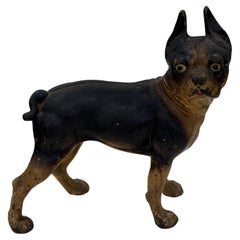 Antique Cast Iron Boston Terrier Doorstop by Hubley, American, 1900
