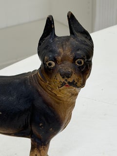 Antique Cast Iron Boston Terrier Doorstop by Hubley, American, 1900