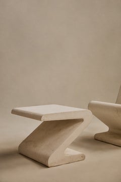 Zig Zag Concrete Chair & Table