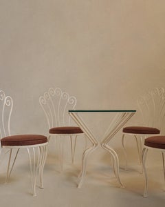Curly Fan Back Cafe Table and Chairs